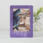 Watercolor Ultra Violet Elegante Kerstkaart Kaart (Staand voorkant)