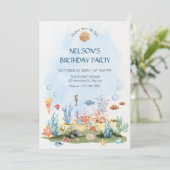 Watercolor under the sea  kaart (Staand voorkant)