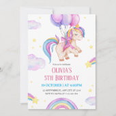 Watercolor Unicorn & Rainbows Birthday Kaart (Voorkant)