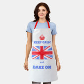 Watercolor Union Jack Keep Calm Bake On Schort (Gedragen)