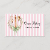 Watercolor Utensils Kitchen Bakery Business Card Visitekaartje (Voorkant)