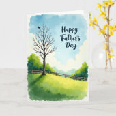 Watercolor Vaderdag Afbeelding Kaart (Gele Bloem)