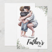 Watercolor vaderdag  feestdagenkaart (Voorkant / Achterkant)