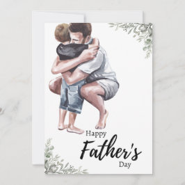 Watercolor vaderdag feestdagenkaart