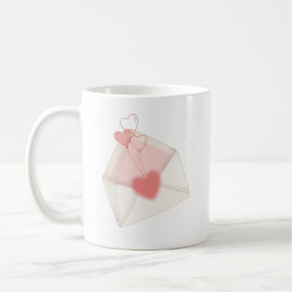 Watercolor Valentijn Liefdesbrief Envelop Koffiemok