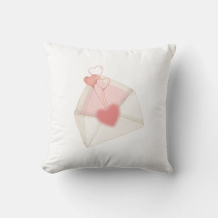 Watercolor Valentijn Liefdesbrief Envelop Kussen