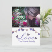 Watercolor Valentijnsdag Banner Hart Fotokaart Kaart (Staand voorkant)