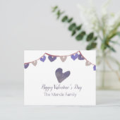 Watercolor Valentijnsdag Banner Hart Postkaart (Staand voorkant)