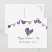 Watercolor Valentijnsdag Banner Hart Postkaart (Voorkant / Achterkant)