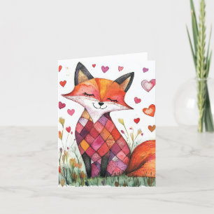 Watercolor Valentijnsdag Voskaart Feestdagen Kaart