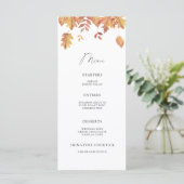 Watercolor vallende bladeren minimalistisch menu (Staand voorkant)