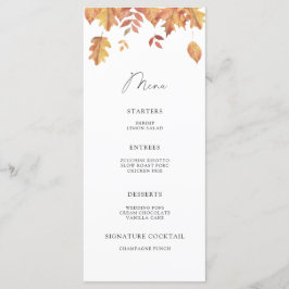 Watercolor vallende bladeren minimalistisch menu