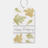 Watercolor Vallende Bladeren Thanksgiving Cadeaubi Cadeaulabel (Voorkant)