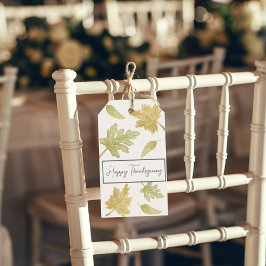 Watercolor Vallende Bladeren Thanksgiving Cadeaubi Cadeaulabel