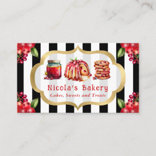 Watercolor Veenbessencakes en Jam Banketbakkerij  Visitekaartje
