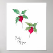 Watercolor Vegetable Beets Poster (Voorkant)