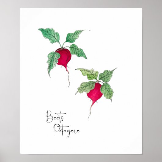 Watercolor Vegetable Beets Poster (Voorkant)