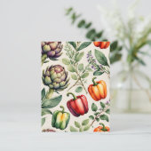 Watercolor Vegetable Garden Pattern Briefkaart (Staand voorkant)