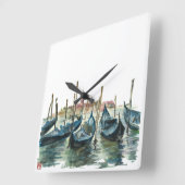 Watercolor Venice Vierkante Klok (Hoek)