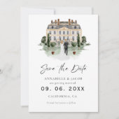 Watercolor Venue Wedding Save the Date  (Voorkant)