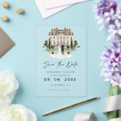 Watercolor Venue Wedding Save the Date  Acryl Uitnodigingen (Insitu (Huwelijk))