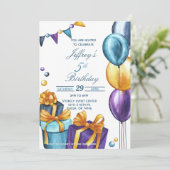 Watercolor verjaardag kaart (Staand voorkant)