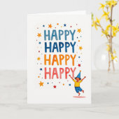 Watercolor Verjaardags Fun Kaart (Gele Bloem)