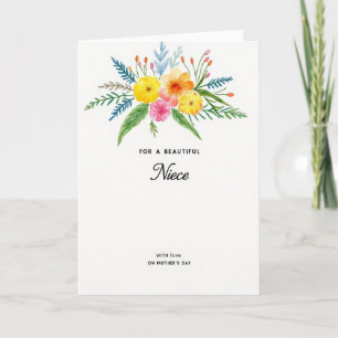 Watercolor Verjaardagskaart voor nichtje voor mama Kaart