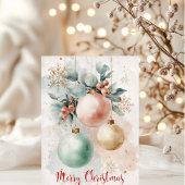 Watercolor-versieringen  feestdagen kaart