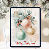 Watercolor-versieringen  feestdagen kaart