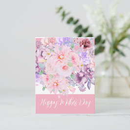 Watercolor Vibrant Floral Bouquet Custom Feestdagenkaart