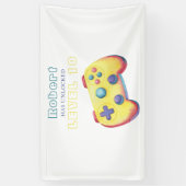Watercolor videospel kinderen verjaardag spandoek (Verticaal)