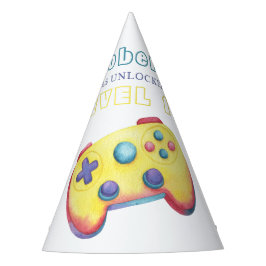 Watercolor Videospel Kinderverjaardag Feesthoedjes