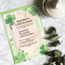 Watercolor Vierbladige Klaver Shamrock St. Patrick