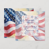 Watercolor Vierde Juli Bruiloft Bedankkaart (Voorkant / Achterkant)