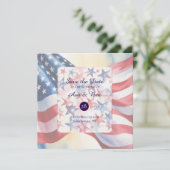 Watercolor Viering van Onafhankelijkheidsdag Trouw Save The Date (Staand voorkant)
