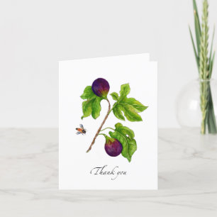 Watercolor Vijg botanische Vouwkaart  Bedankkaart