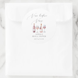 Watercolor Vino voor Vows Favorieten Ronde Sticker