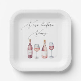 Watercolor Vino voor Vows Papieren Bordje