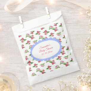 Watercolor vintage bloemen baby shower  bedankzakje