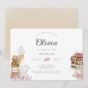 Watercolor Vintage Boho Bakken Verjaardagsfeest  Kaart