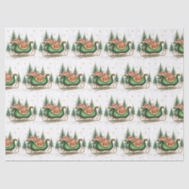 Watercolor Vintage Christmas Sleigh Tissuepapier