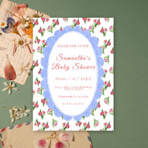Watercolor Vintage Flowers Baby Shower