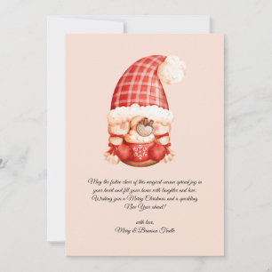 Watercolor Vintage Kerst Kabouter Warme Chocolade Feestdagenkaart