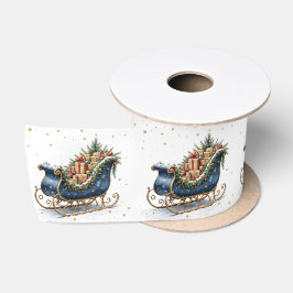 Watercolor Vintage Kerst slee Satijnen Lint