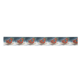 Watercolor Vintage Kerst slee Satijnen Lint
