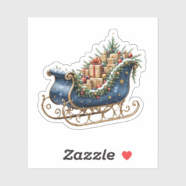 Watercolor Vintage Kerst slee Sticker