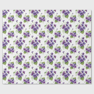 Watercolor Violet Flowers Bouquet  Cadeaupapier