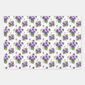 Watercolor Violet Flowers Bouquet  Inpakpapier Vel (Voorkant 2)