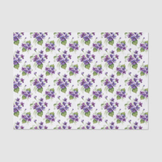 Watercolor Violet Flowers Bouquet  Tissuepapier